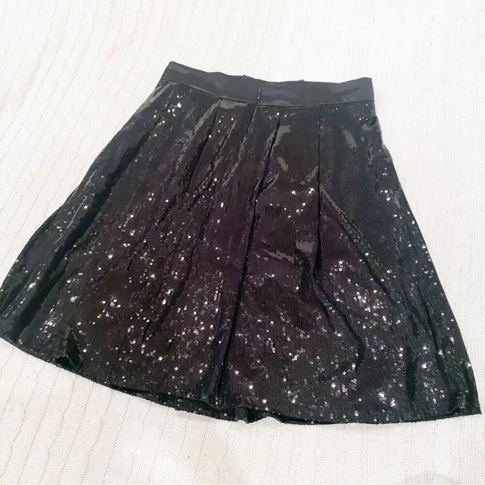 ELFE Black Sequin Sparkly Full Party skirt sz EU 40 NEW with tags
